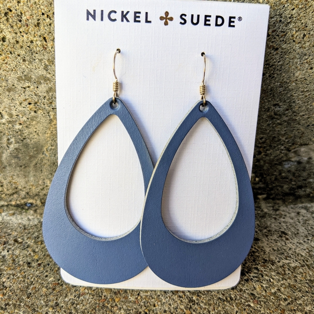 Nickel & Suede Cornflower Blue Cutouts